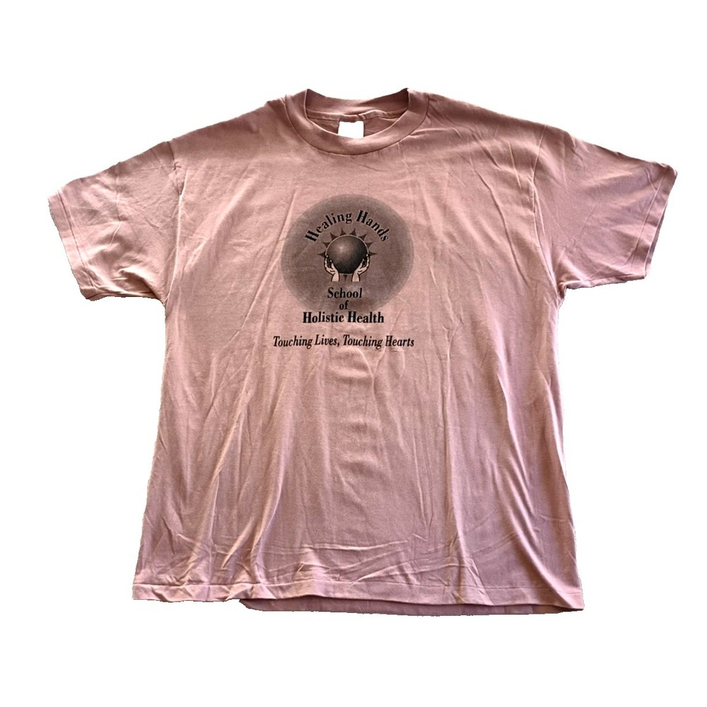 Vintage 90's Healing Hands School Single Stitch T-Shirt Mauve  XL  100% Cotton